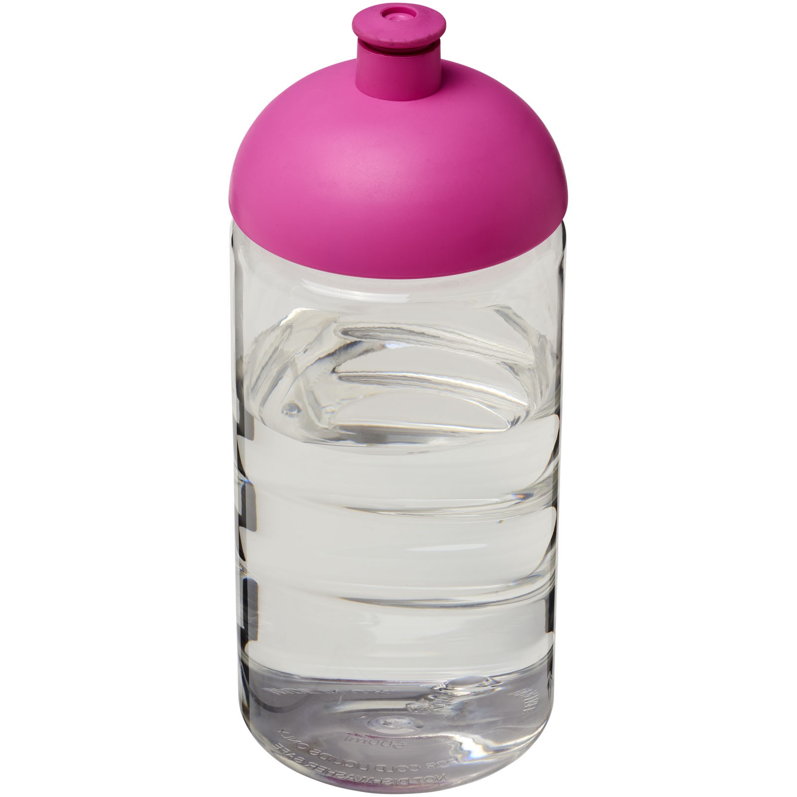 Bidon H2O Bop® o pojemności 500 ml z wypukłym wieczkiem - Przezroczysty / Różowy