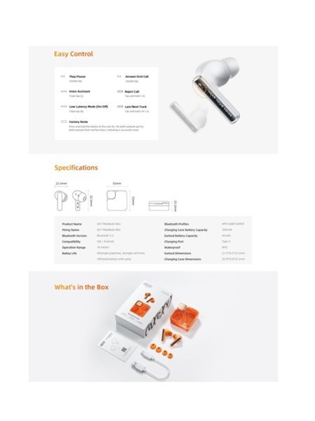 QCY T31 wireless headphones - WHITE