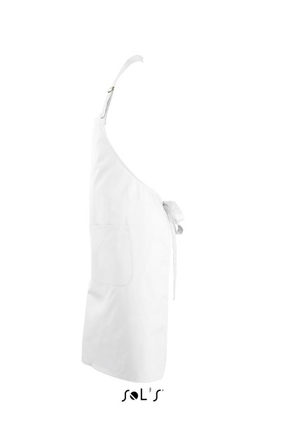 Sol's Gala - Long Apron With Pockets - White