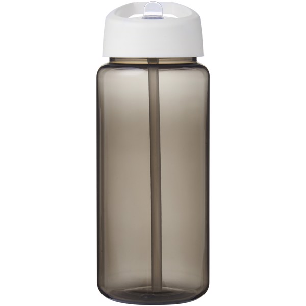 Bouteille de sport H2O Active® Octave Tritan™ de 600 ml avec couvercle à bec verseur - Charbon / Blanc