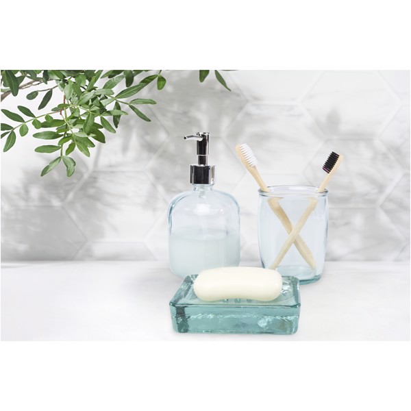 Jabony 3-piece recycled glass bathroom set