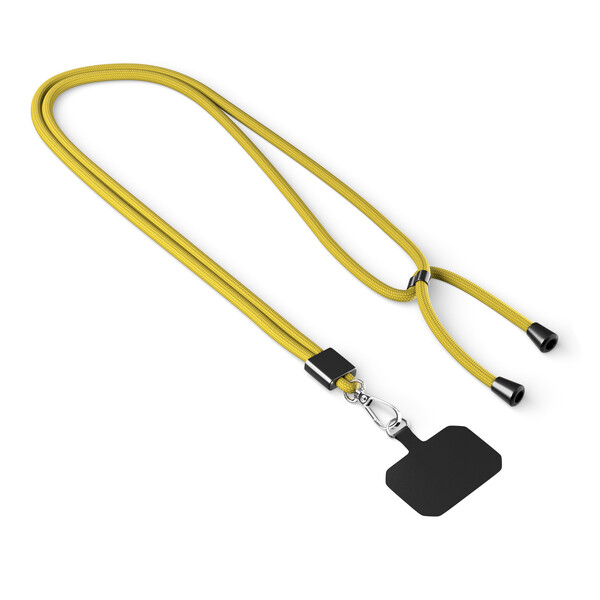 Crossbody, trendy 2-tone cord phone holder made of polyester - Bright Yellow / Black accessories