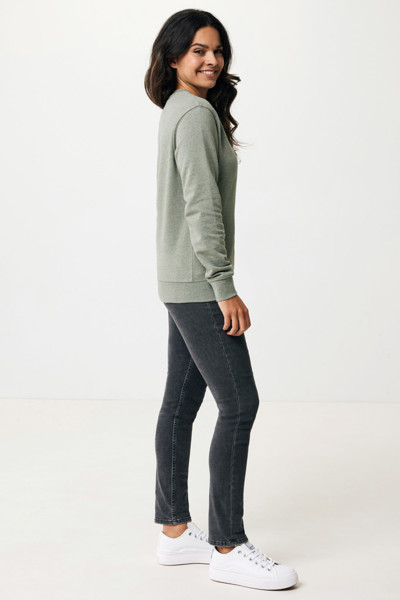 Pull à col rond en coton recyclé non teinté Iqoniq Denali - Heather Green / XL