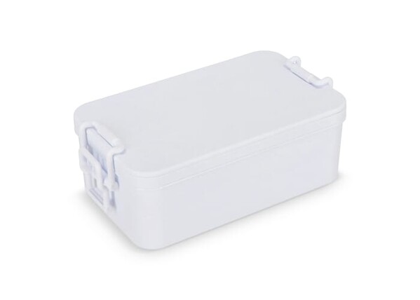 Boîte à lunch double étage avec couverts - Blanc