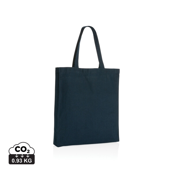 Sac tote en coton recyclé avec soufflet Impact AWARE™ - Bleu Marine