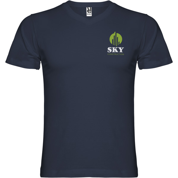 T-shirt a maniche corte con scollo a V da uomo da 155 g/m² Samoyedo - Blu navy / 3XL