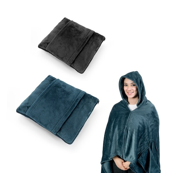 SNUGGY. 3-in-1 fleece set (220 g/m²) ideal for travel - Black