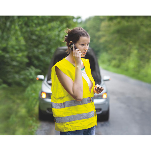 Visible safety vest, knitted polyester, EN ISO 20471 - Yellow