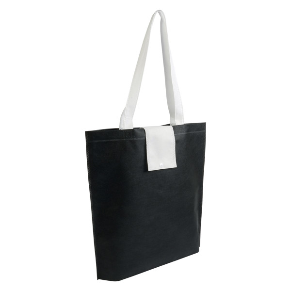 Not Woven 80G/M2 Foldable Shopping Bag With Short Handles - Black