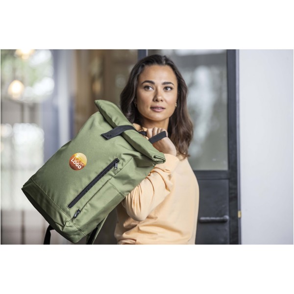 Sac à dos Byron de 18 L en RPET GRS 15,6" avec dessus enroulable - Bleu hale