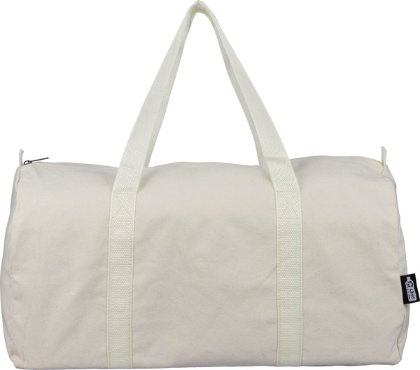 Gerecyclede polycotton (330 gsm) dufflebag Tian - beige