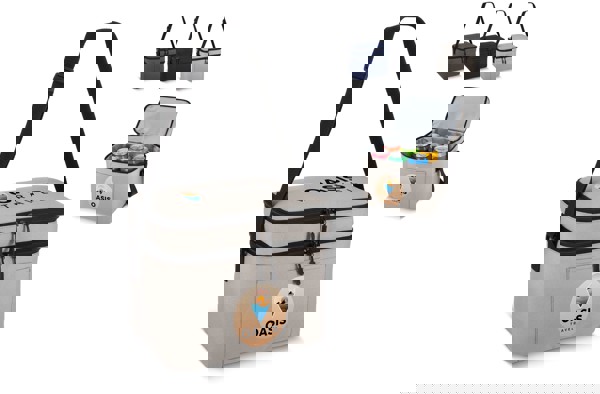 R-PET 600D Dual compartment cooler bag 30 x 20 x 25 cm 12 L - Grey