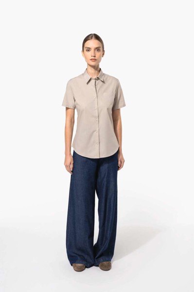 Judith - Ladies' Short-Sleeved Shirt - Bright Turquoise / XS