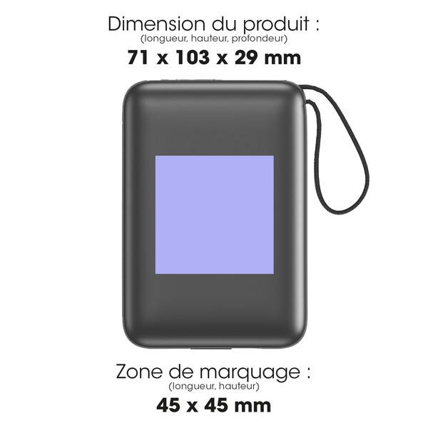 KURO - BATTERIE DE SECOURS CABLEE 22,5W - 20000mAh