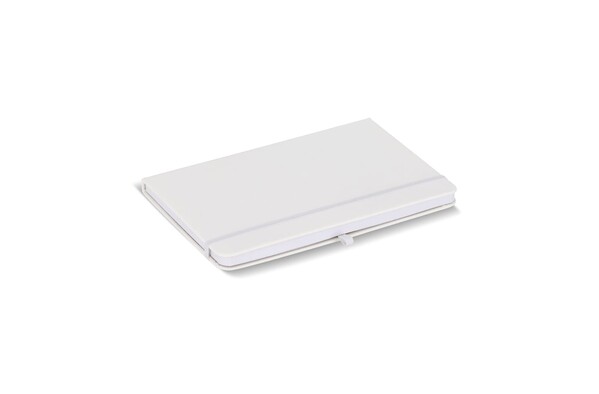 Carnet Olmo à couverture rigide en PU A5 avec notes autocollantes - Blanc