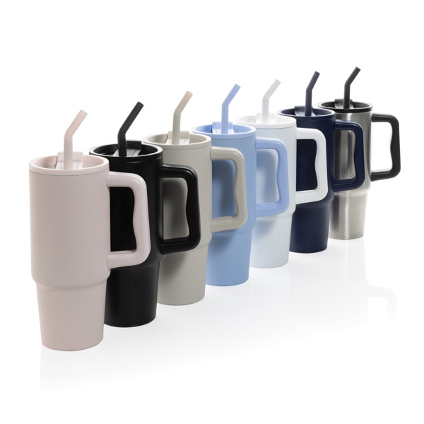 Mug 900ml en acier inoxydable recyclé Embrace RCS - Bleu Marine