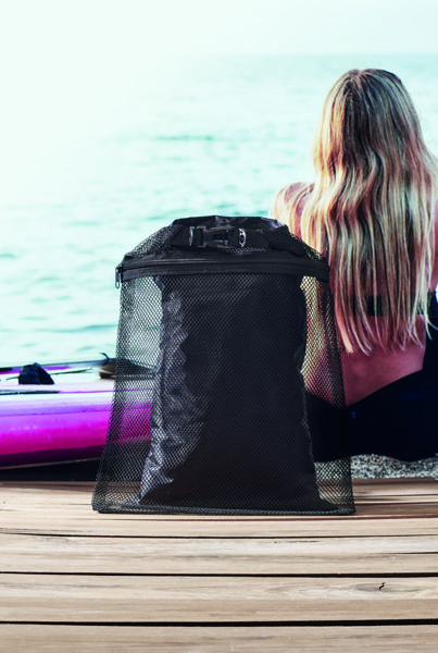 Vodotesna torba Scuba Mesh RPET, 6L - Črna