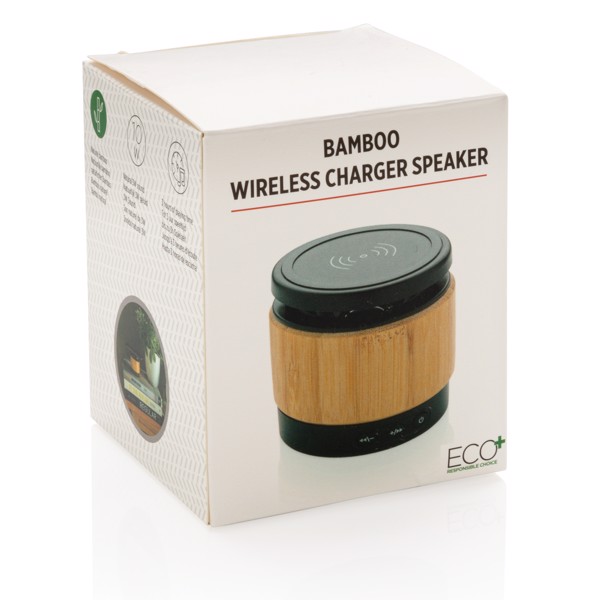 XD - Bamboo wireless charger speaker