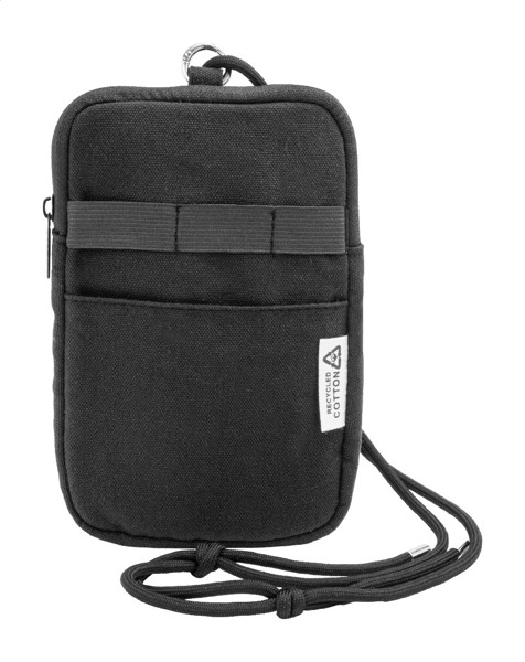 Recycled Canvas Crossbody Mobile Bag CanvaFon - Black