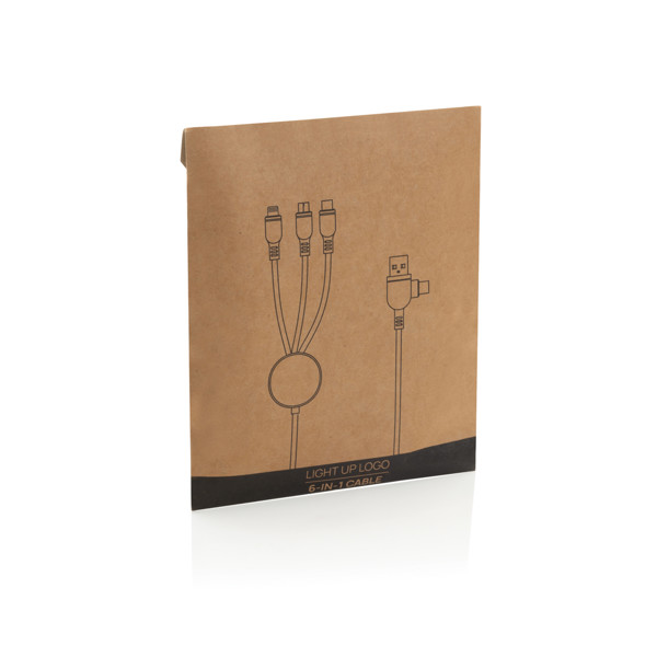 Valgustusega 6-ühes laadimiskaabel