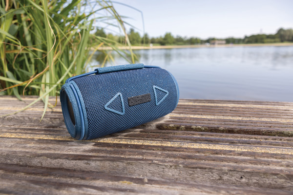 Enceinte 16W étanche IPX4 en plastique recyclé RCS Prisma - Bleu