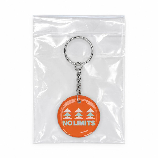 Round Pre-programmed NFC keyring with doming - K1 ring / Individual polybag / Read-only