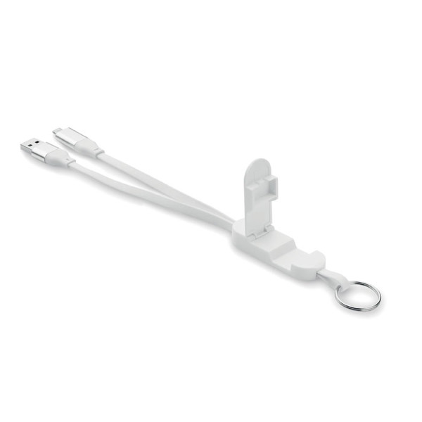 60W cable keyring recycled ABS Cabo - White