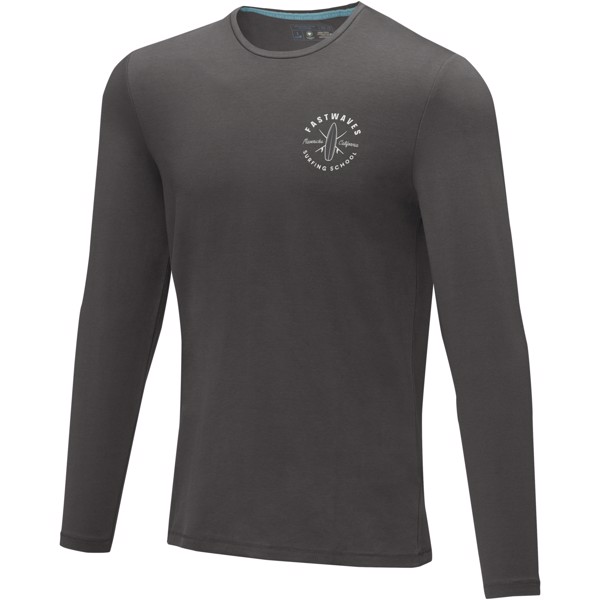 T-shirt Ponoka in tessuto organico a manica lunga da uomo - Grigio tempesta / 2XL