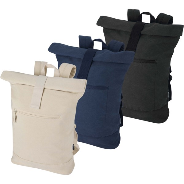 Recanvas 14” GRS recycelter Rolltop-Rucksack 16L - schwarz