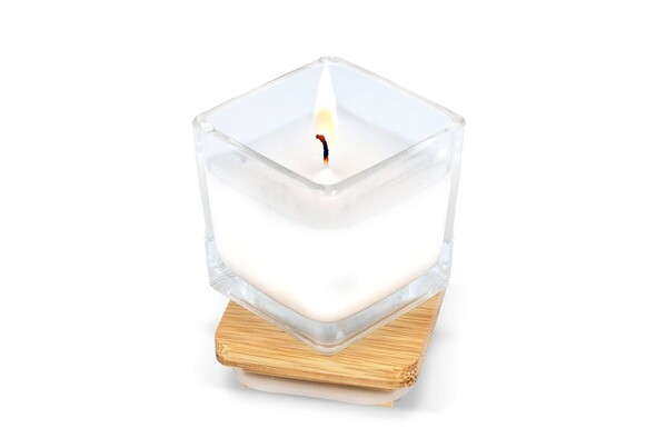 Chakra plant based candle in glass jar - White