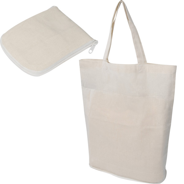 Foldable shopping bag in cotton LUDMILLA - Beige