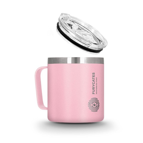 MUG ISOTHERME DOUBLE PAROI INOX AVEC COUVERCLE - Blanc