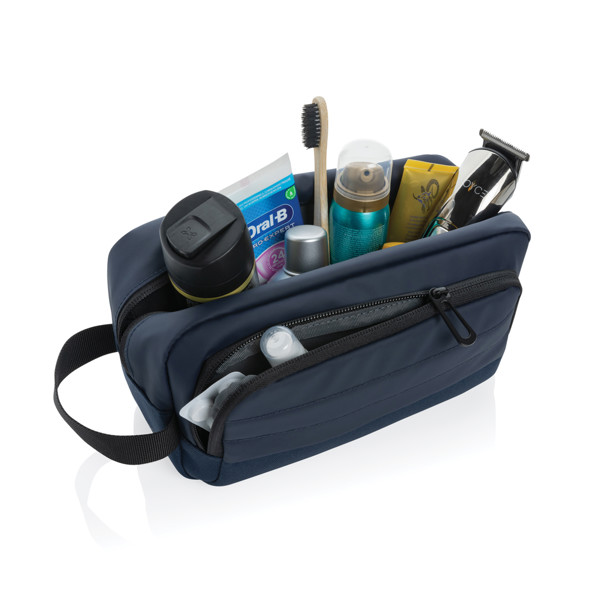 Trousse de toilette en rPET AWARE™ Armond - Bleu Marine