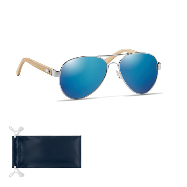 Lunettes de soleil en bambou Honiara - Bleu