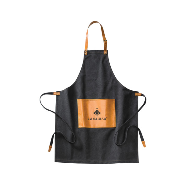 Vinga Asado apron, stonewashed canvas 500 gsm - Black