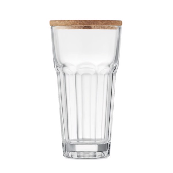 MB - Glass with bamboo lid/coaster Sempre