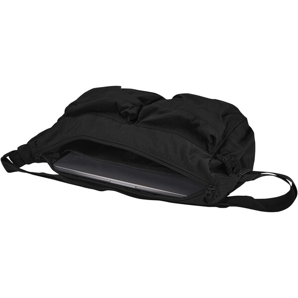 Calli 13" GRS recycled nylon laptop messenger bag - Black