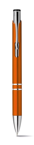 BETA PLASTIC. Kuličkové pero s kovovým klipem - Oranžová