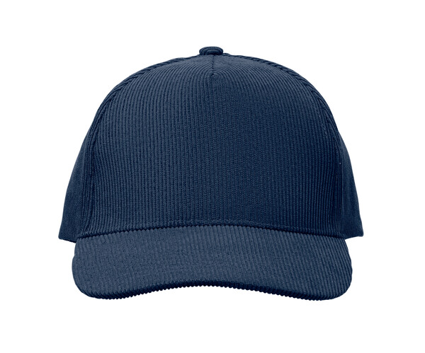Casquette 5 pans en velours Wale - Bleu