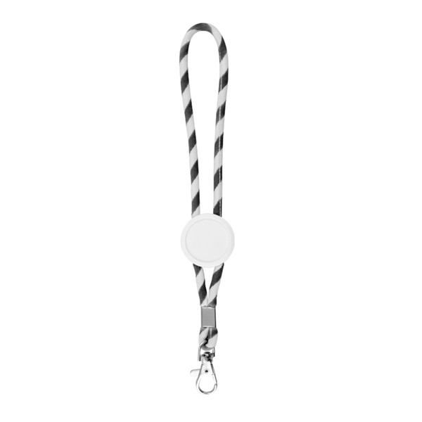 Porta-Chaves Tubular Com Ajuste E Mosquetão - Preto