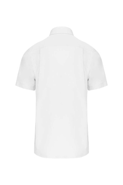 Men's Short-Sleeved Cotton Poplin Shirt - White / M