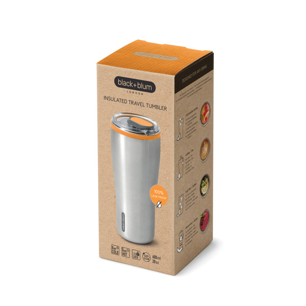 Cestovní nerezový termo hrnek 600ml Black+Blum - Oranžová