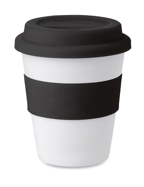 Gobelet PP, couvercle silicone Astoria - Noir