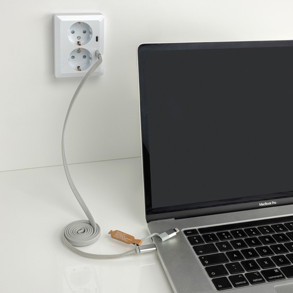 Arc RCS recycled Ultra-thin 60W 2 in 1 magnetic cable - Grey