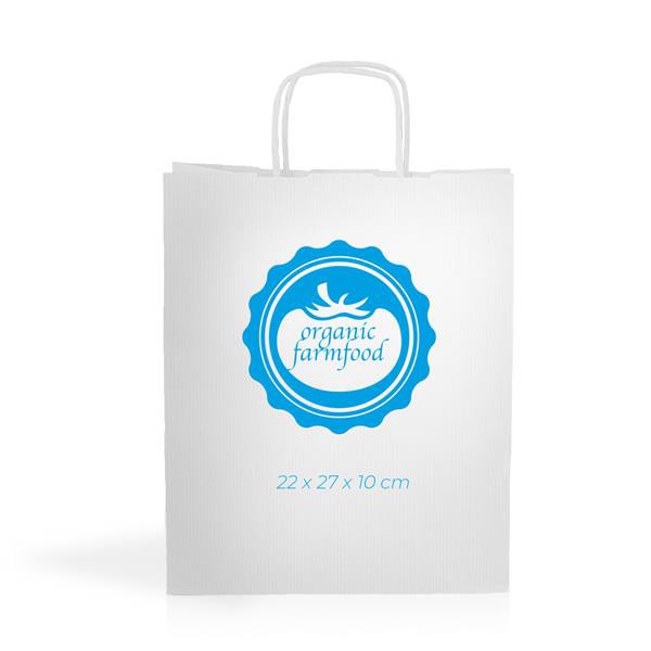 Saco Papel Kraft 90G/M2 22X27x10cm - Branco