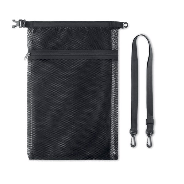 Saco impermeável 6L com alça Scuba Mesh - Preto