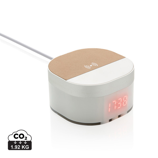 Aria 5W Wireless Charging Digital Clock - Natural