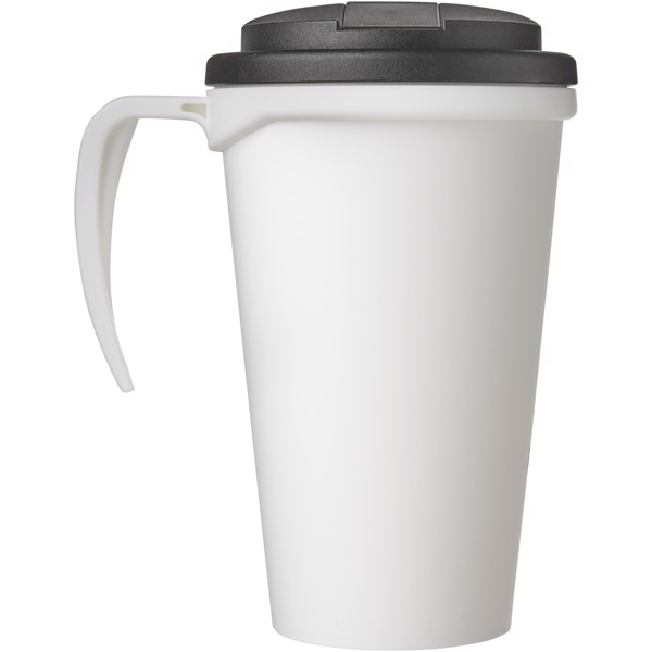 Mug isolant Americano® grande 350ml avec couvercle anti fuites - Blanc / Noir