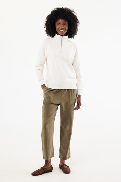 IQONIQ Elgon recycled cotton quarter zip sweater - Ivory White / XXL