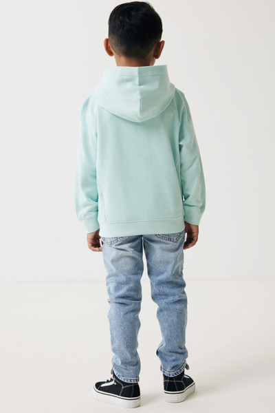 Iqoniq Yengo kids recycled cotton hoodie with sidepockets - Crushed Mint / 78